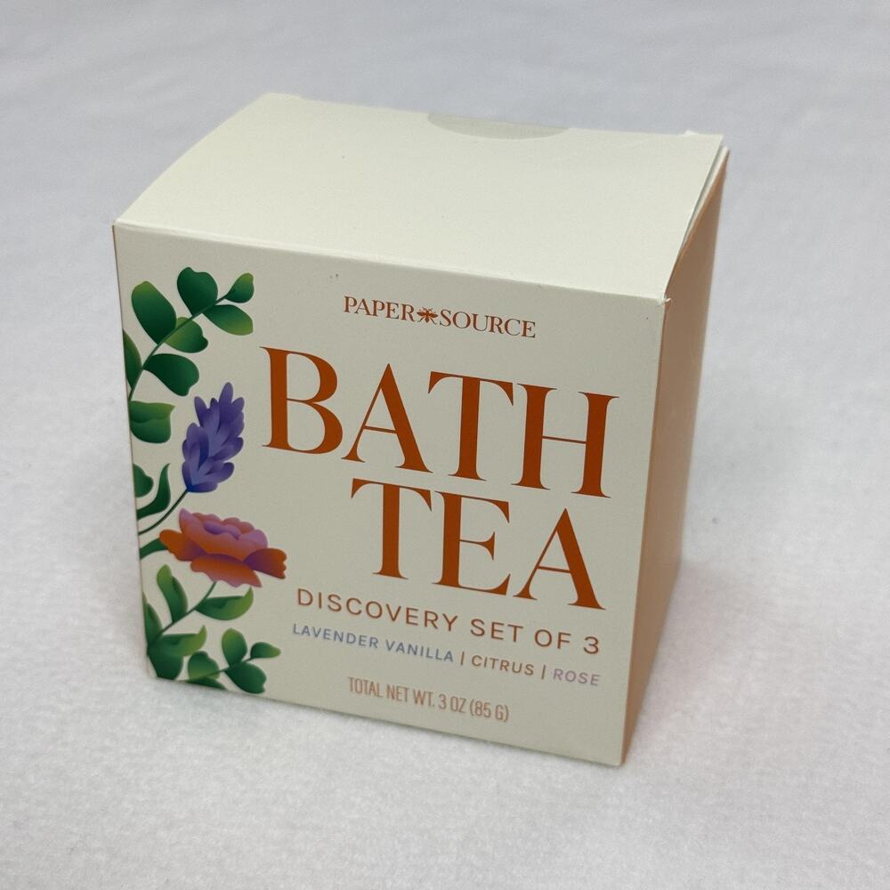 Paper Source Bath Tea Discovery Set Of 3 Bath Salts Lavender Citrus Rose 3 Oz